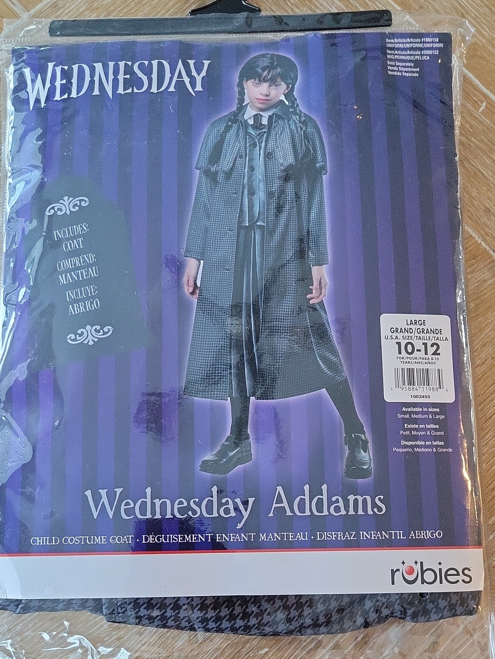 Rubie's Wednesday Adams Child's Costume Coat Large 10-12 NWOT